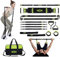 INNSTAR Tragbares Home Gym 5.0 Set, Bankdrücken Brusttrainer Resistance Band Set, Fitnessbänder Krafttraining mit Detachable Fitness Stange,für Zuhause, Reisen, Fitnessstudio (Grün)