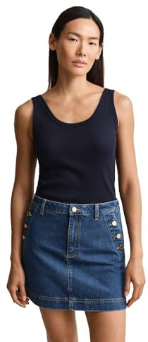 GANT Damen Slim Ribbed Tank TOP Trägershirt/Cami Shirt, Evening Blue, Large