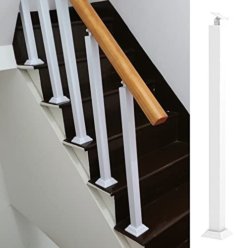 INKCOR Deck Stair Balustrade Post, Iron Square Railing Posts For Loft Ladders/Stairwell Door/Villas, Tall 75cm 95cm 105cm 115cm (Size : 80cm/31.5 inch)