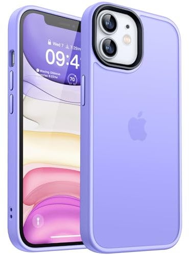 CANSHN Hülle Kompatibel mit iPhone 11 [Quadratischen Kanten] Minimalistische Transluzente Matte Schutzhülle, Military Grade Handyhülle, Hellviolett