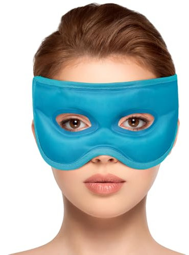 NEWGO Augenmaske Kühlend Kühlmaske Gesicht Kühlbrille für Migräne, Kopfschmerzen, Geschwollene, Müde Augen, Augenringe, Sinusschmerzen, Ice Eye Mask (Blau)