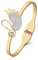 YAYAKO Kristall Schwan Armband Edelstahl Armbänder Armreif Schmuck Zierlicher Schwan Geschenke für Frauen Mädchen Charm Armbänder (Plattiert Vergoldet)