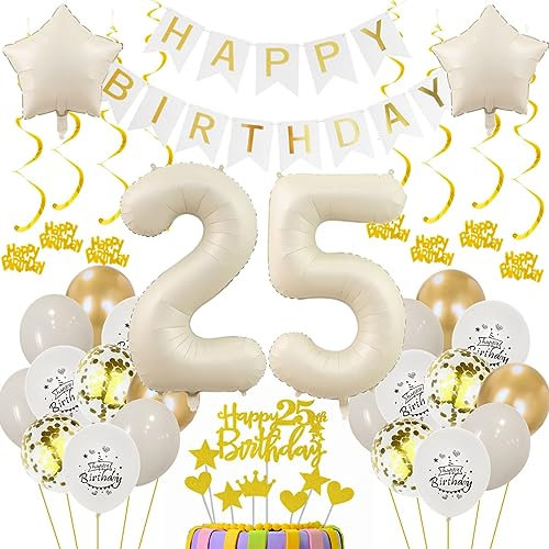 25 Geburtstag Deko Frauen 25. Geburtstagsdeko Beige Gold Ballon 25 Geburtstag Deko Männer Beige 25 Luftballon Geburtstagsdeko Frauen Mann 25 Jahr Geburtstagdeko Beige Luftballon 25. Geburtstag