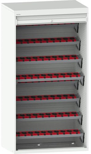 Lista | CNC-Schrank mit Rollladen | 8 Ebenen | 80 Halter HSK 63 A+C+E/80 B+D+F | lichtgrau RAL 7035