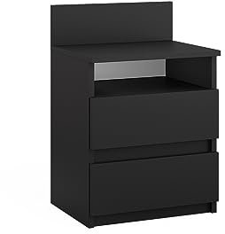 Vicco Nachttisch Monty, Nachtkommode, Schwarz, 39.6 x 59.1 cm