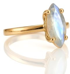 Eleganter Mondstein Ring - Charmante Rose Gold Marquise Ringe für Frauen - Anpassbare Versprechen Ring, Stapelbar Ring, Jeden Tag Ring - Handgemachter Schmuck für Veranstaltungen