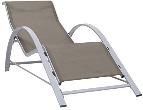 FUDUGEHMIOFWFJJ gartenstühle,relaxsessel,liegestuhl klappbar,Sonnenliege Textilene und Aluminium TaupeGeeignet für Garten, Pooldeck, Terrasse, Wohnzimmer