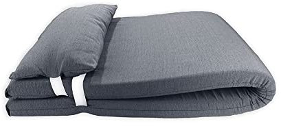 Acomoda Textil - Colchón Tumbona con Cojín 180x60x6 cm. Desenfundable, Elegante y Cómodo. Ideal para Jardín Piscina, Playa, Balcón y Terraza. (Gris Oscuro, 2)