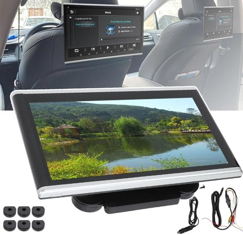 2+32g Car Headrest Video Players, 12.5in Portable Dvd Player For Car- Ouch Screen, With Ambient Light, 8k Hd Video Playback, 4 Playback Formats, Rear-Seat Entertainment,2PCS,Black