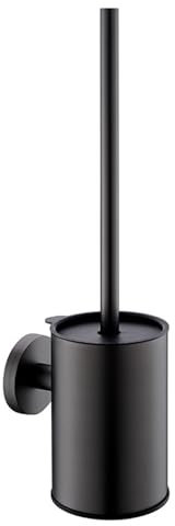 Toilet Brush, 304 Stainless Steel Toilet Brushes with Holder, Toilet Brush with Extra Long Handle for Bathroom Cleaning,Gun Gray