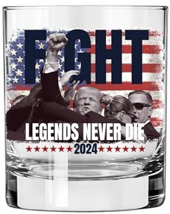Legend Whiskey Bourbon Glas - Make America Strong Again Trump Shot, Survivor of 2024 Assassination Attempt, Maga Fist Pump