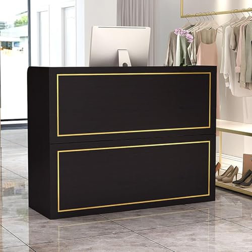 Generisch Empfangstresen, 80 cm, 100 cm, Schwarz, Rechteckig, Zeitgenössisch, Indoor, Empfangstisch, Tisch