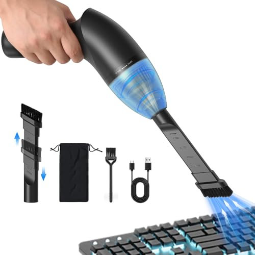 HONKASU 4.3Kpa Keyboard Vacuum Cleaner Portable Computer Vacuum Handheld Vacuum Cleaner Cordless Dust Cleaner for Car Sewing Machine Pet Hairs Crumbs Laptop Desktop Piano