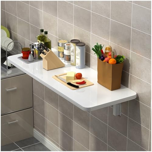 Klappbarer Wandtisch, Stehtisch klappbar, Wandklapptisch Schreibtisch, Küchentisch für die Wand Bartisch, Wandklapptisch wohnzimmer, für kleine Räume, Heimbüro, Esszimmer, Waschküche(40*60cm/15.7*23.6