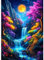 QENSPE Fantasy Landschaft Diamond Painting, Mond Diamond Art Set Erwachsene, Kristall Diamant Kunst mit Werkzeugen DIY Handwerk für Haus Zimmer Wand Dekor 30x40cm