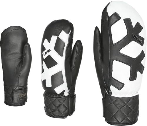 Level Damen Coco Handschuhe, Black-White, 6.5