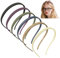 GTNCE 6 Stück Kein Kopfschmerz Haarreifen für Brillenträger, Flex-Haarreifen ohne Druck, Dünne Zickzack Stirnbänder mit Zähnen, Mattes Finish Haarband für Alltag, Sport & Sonnenbrille