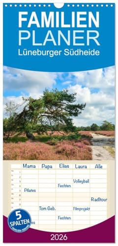 Familienplaner 2026 - Lüneburger Südheide mit 5 Spalten (Wandkalender, 21 cm x 45 cm), CALVENDO: Misselhorner Heide, Schmarbecker Wacholderwald und Oberohner Heide (CALVENDO Natur)