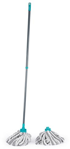 Beldray LA04917KDUFFAS Antibac Microfibre Mop - Cloth Mop with Refill, Super Absorbent, Easy to Wring, Vinyl, Tile, Wood Flooring, Antimicrobial Treated Fibres, Streak-Free Cleaning