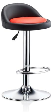 ROMOZ Barhocker höhenverstellbar & 360° drehbar - mit Rückenlehne und Sitzpolster, Barhocker aus PU-Leder Metall, für Küche Bar Wohnzimmer Gray