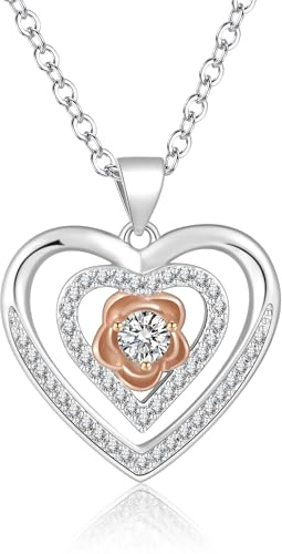 Tusuzik Halskette Damen Silber 925 Herzkette Muttertagsgeschenk Halsketten mit Unendlichkeitszeichen Schmuck Kleine Geschenke für Frauen Geschenk Freundin
