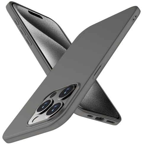 X-level for iPhone 15 Pro Case, Thin Soft Bumper, Gray | Matte Lightweight Anti-Scratch Flexible Gel Protective Phone Cover