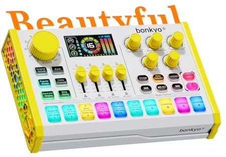 Z10 Live Sound Card, Professional Audio Mixer, Voice Changer & Noise Reduction, Metal Body & Color Screen, 2000mAh Battery, Adjustable Lighting Effects, DJ Mixer for Gaming/Podcasting/Karaoke