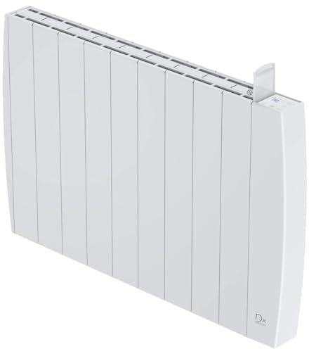 Drexon - Radiateur Céramique à Inertie Connecté 2000W - WiFi + Application TUYA - Thermostat Électronique LCD - IP24 - Sécurité Enfants - Blanc - 82.2 x 9 x 58 cm