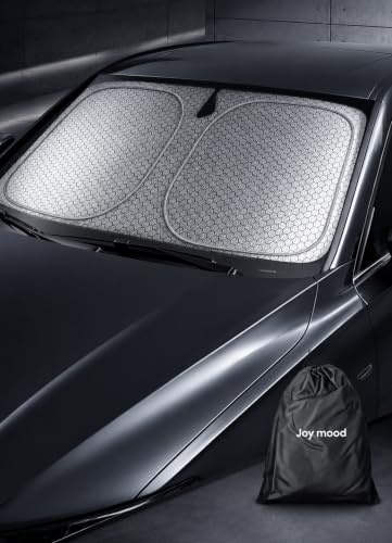 Graphen-Sonnenschutz und Wärmedämmung für die Auto Windschutzscheibe | Sonnenschutz mit UV400 Schutz & Wärmedämmung, Faltbare Frontscheibenabdeckung mit Flexiblen Stahlrahmen,Privatsphäre schützen