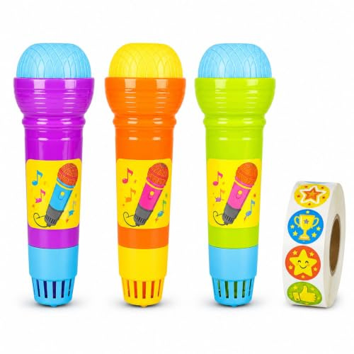 3PCS Microphone Prop 19cm with Sticker Roll for Use