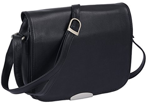 LOUANA Damenhandtasche Echt-Leder, schwarz, 28x22x8cm