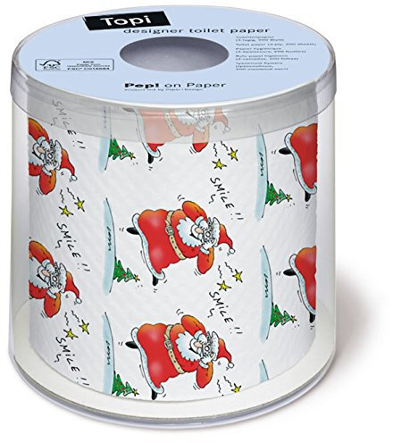 Toilettenpapier Rolle bedruckt Smile - Santa mit Weihnachtsduft
