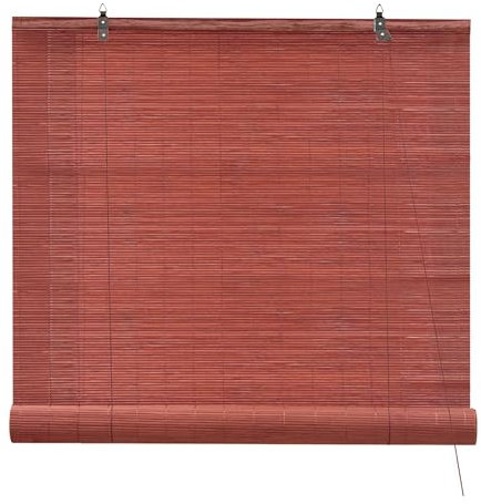 Victoria M. Bambusrollo Klemmfix Bambus Sichtschutz Rollo ohne Bohren Bambus Rollos Innen, für Fenster und Türen, 150 x 220 cm, Kirsche