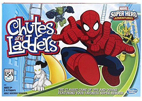 Hasbro Gaming Chutes and Ladders Marvel Spider-Man Edition Board Game | Preschool Games for Boys & Girls | 2-4 Players for Kids | Ages 3+ (Amazon Exclusive)