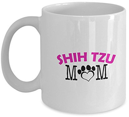 Lustige Shih Tzu Pärchen Tasse – Shih Tzu Dad – Shih Tzu Mama – Shih Tzu Liebhaber Geschenke – Einzigartige Keramik-Geschenkidee (Mom)
