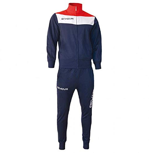 Givova TR024, Tuta Unisex – Adulto, Blu/Rosso, 3XS