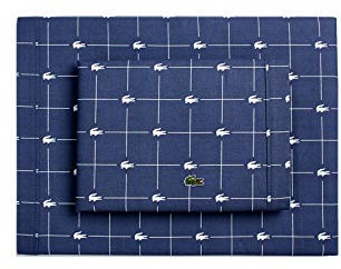 Lacoste 3-teiliges Baumwoll-Bettwäsche-Set, Slice, Vintage Indigo, Twin