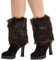 Nanxson Women Leg Warmer with Faux Fur Short Classic Short Sleeves Boot Covers Fluffy Cuff Halloween Boot Sleeves (Coffee)