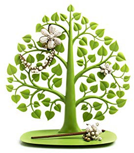 QUALY Cuenco Bodhi para Llaves, Dinero, Billetes con árbol en Verde para Joyas Aprox. 35 x 32 cm.