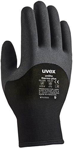 Uvex 3 Paar Unilite Thermo Plus - Isolierende Schutzhandschuhe gegen Kälte - Gr. 08/M