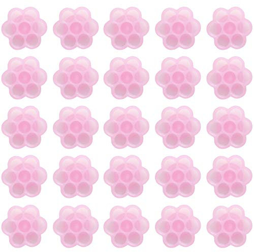 Fenshine 100 PCS Eyelash Extension Glue Holder Flower Shape Glue Cup Plastic Glue Pallet Pad with a Roll of Glue Point for Eyelash Extension Supply