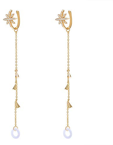 AoedeJ Anti-Lost Holder Ohrringe für AirPods 14 Karat vergoldeter Dangle Earring Drahtloser Kopfhörerhalter Gurt Kompatibel mit AirPods Pro 1 & 2