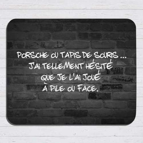 Tapis de Souris Humour Voiture Message drôle. Idée Cadeau Original pour Amis Couple Collègue Frère Sœur Pote Geek pour Anniversaire Noël ou Juste pour Le Plaisir. Souriez au Bureau.