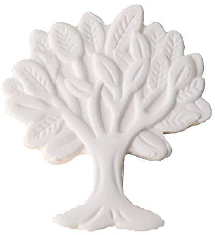 12 X Gesso Gessetto ALBERO DELLA VITA BIANCO BOMBONIERE 4XH4,6 CM