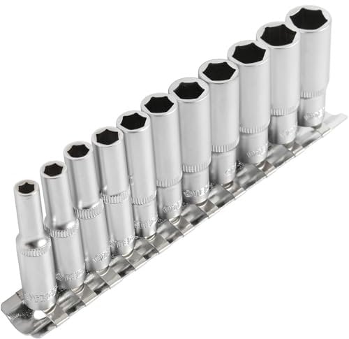 TECPO Zoll Werkzeug Satz Steckschlüssel Satz 3/16-1/2 Zöllige Nüsse CR-V Zollgrößen 1/4 11-teilig