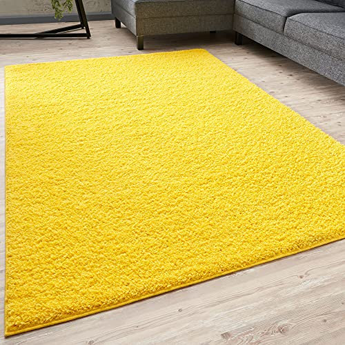 THE RUGS Living Room Rug - Shaggy Soft And Elegant Carpets For The Bedrooms And Kitchen, Easy To Clean, Many Different Sizes (200x290 cm, Yellow)