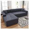 Daesar Couchbezug Stretch Eckcouch 190-230 + 235-300, Couchbezug Wasserdicht Polyester L Form Modern Dunkelgrau Sofabezug Sofa Überwürfe 3 Sitzer + 4 Sitzer