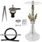 Skynet® 716 Bellagio Edelstahl Shisha | Komplettset | 45 cm | 4 Schlauchanschlüsse | Kristallbowl | viel Zubehör