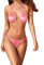 Tainehs Damen Sexy Neckholder Tanga Bikini Krawatte Zwei Seiten Unterteil Triangel Bikini Badeanzüge, Pink Bling, Medium