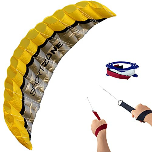 Touch the sky 100in Double-Line Stunt Soft Parafoil Kite With Wrist Strap, Parachute Kite For Kids & Adults, Excellent Outdoor Games and Activity Toys, Suitable for the Advanced & Enthusiasts.